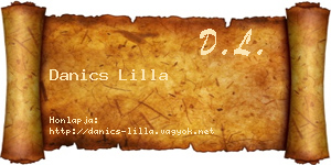 Danics Lilla névjegykártya